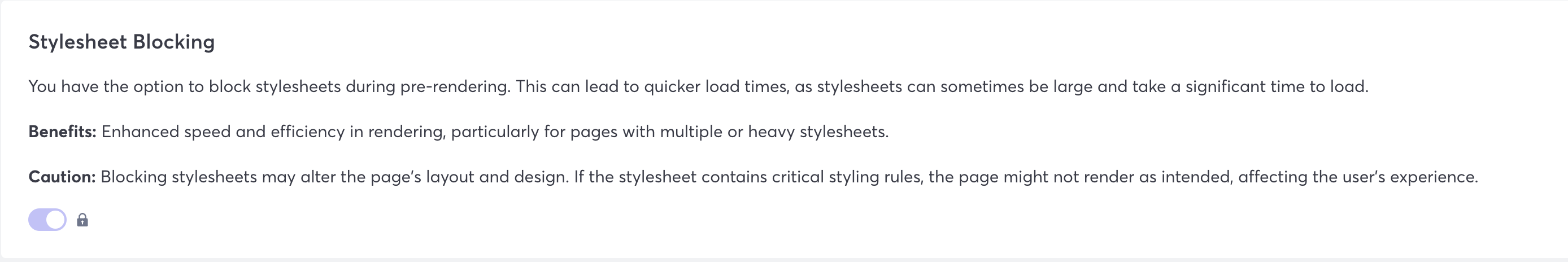 Stylesheet Blocking